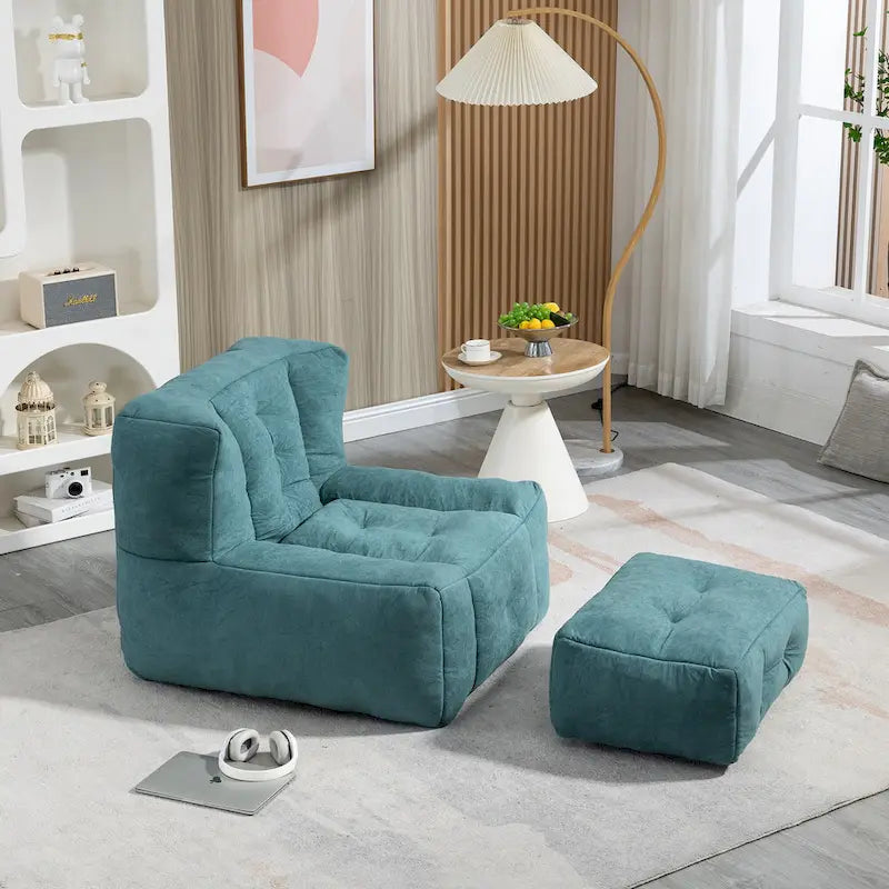 Poltrona pigra super morbida con memory foam e poggiapiedi