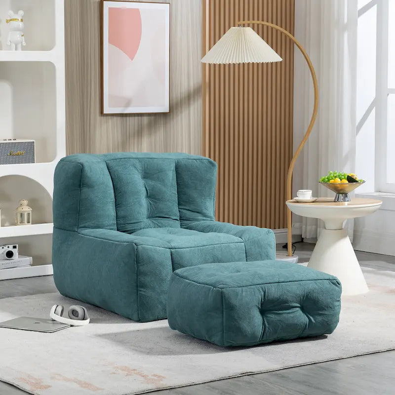Poltrona pigra super morbida con memory foam e poggiapiedi