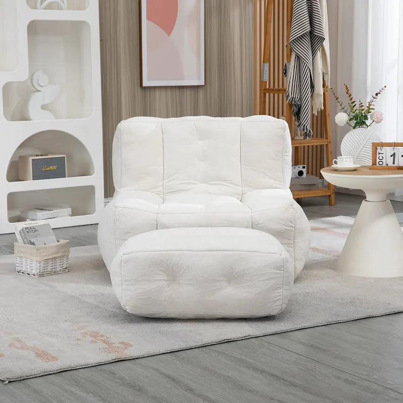Poltrona pigra super morbida con memory foam e poggiapiedi