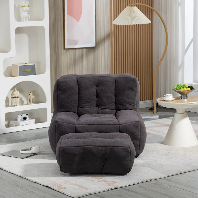 Poltrona pigra super morbida con memory foam e poggiapiedi