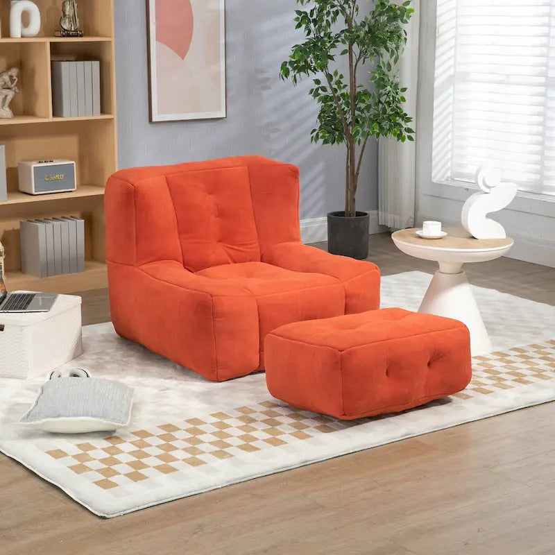 Poltrona pigra super morbida con memory foam e poggiapiedi
