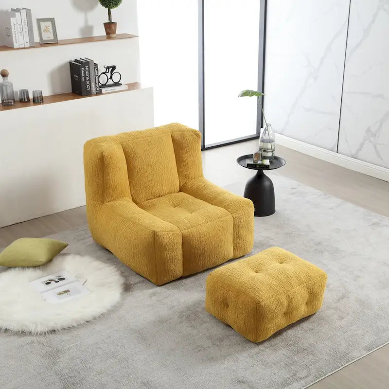Poltrona pigra super morbida con memory foam e poggiapiedi