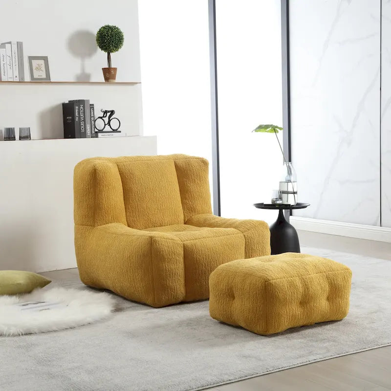 Poltrona pigra super morbida con memory foam e poggiapiedi