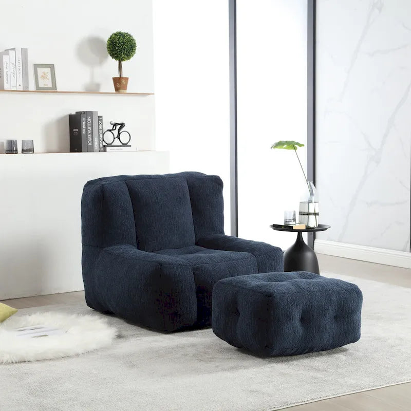 Poltrona pigra super morbida con memory foam e poggiapiedi