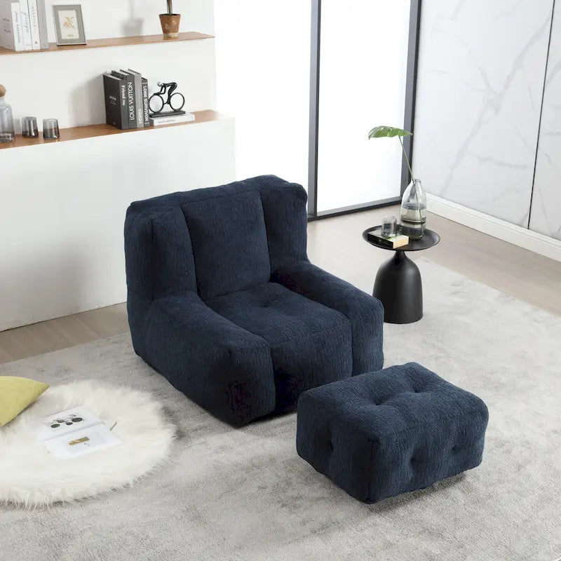 Poltrona pigra super morbida con memory foam e poggiapiedi