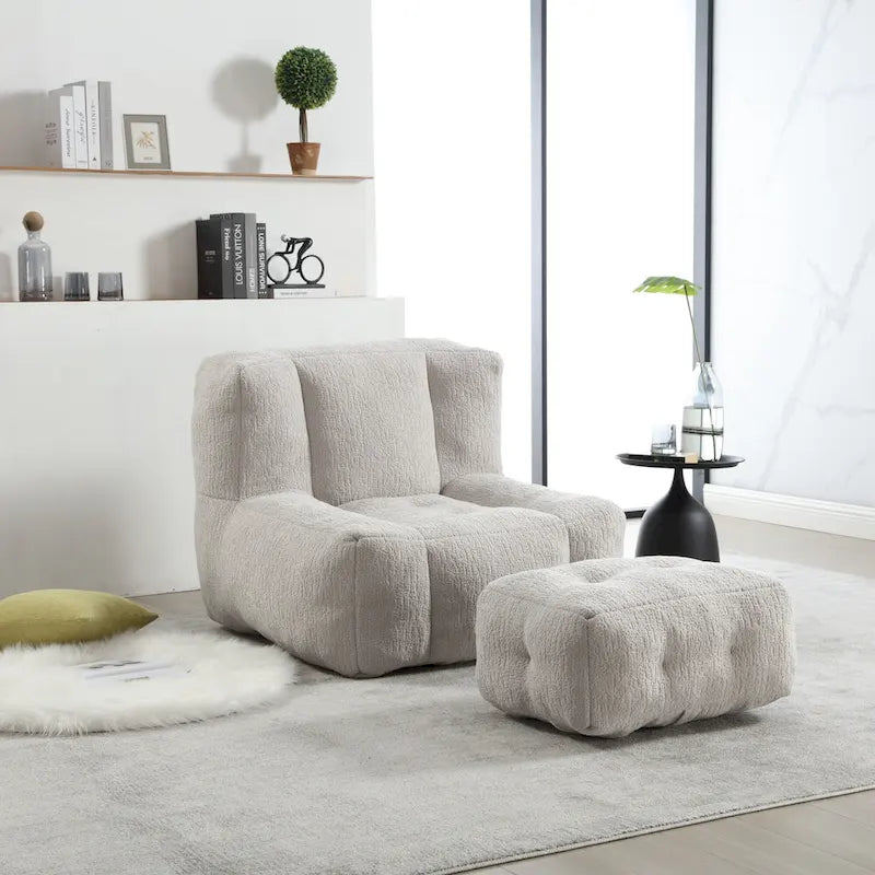 Poltrona pigra super morbida con memory foam e poggiapiedi