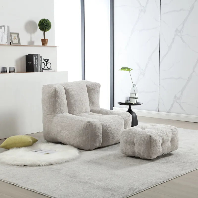 Poltrona pigra super morbida con memory foam e poggiapiedi