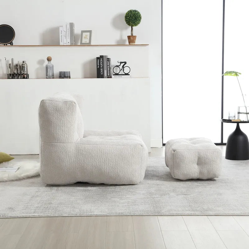 Poltrona pigra super morbida con memory foam e poggiapiedi