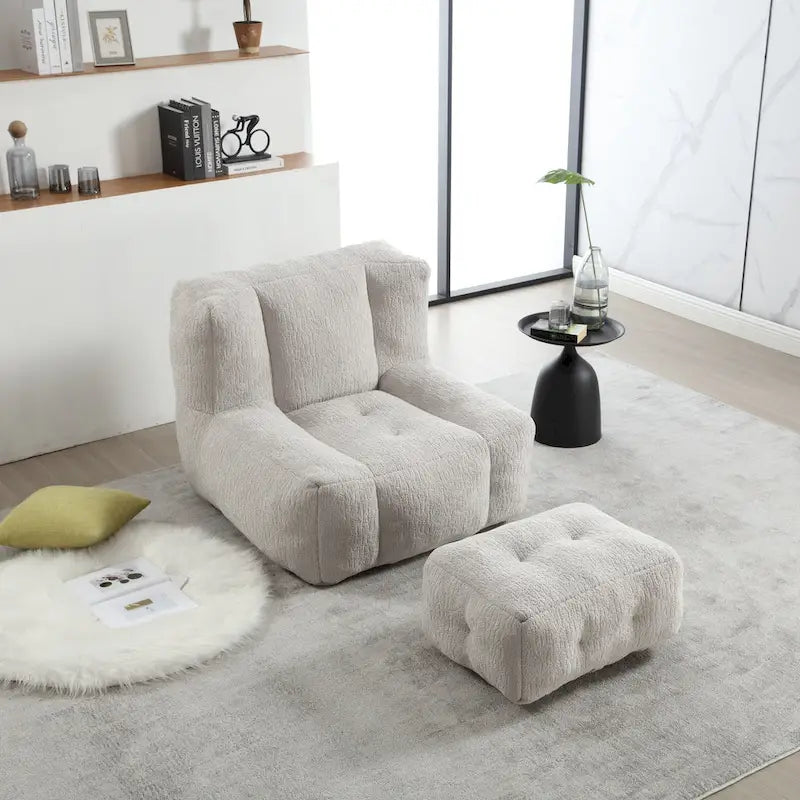 Poltrona pigra super morbida con memory foam e poggiapiedi