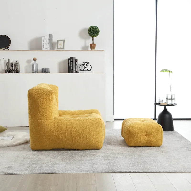 Poltrona pigra super morbida con memory foam e poggiapiedi