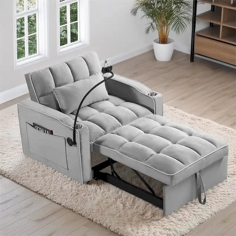 Siġġu tas-sodda konvertibbli b’sufan sodda u mekkaniżmu aġġustabbli li jinġibed ’il barra
