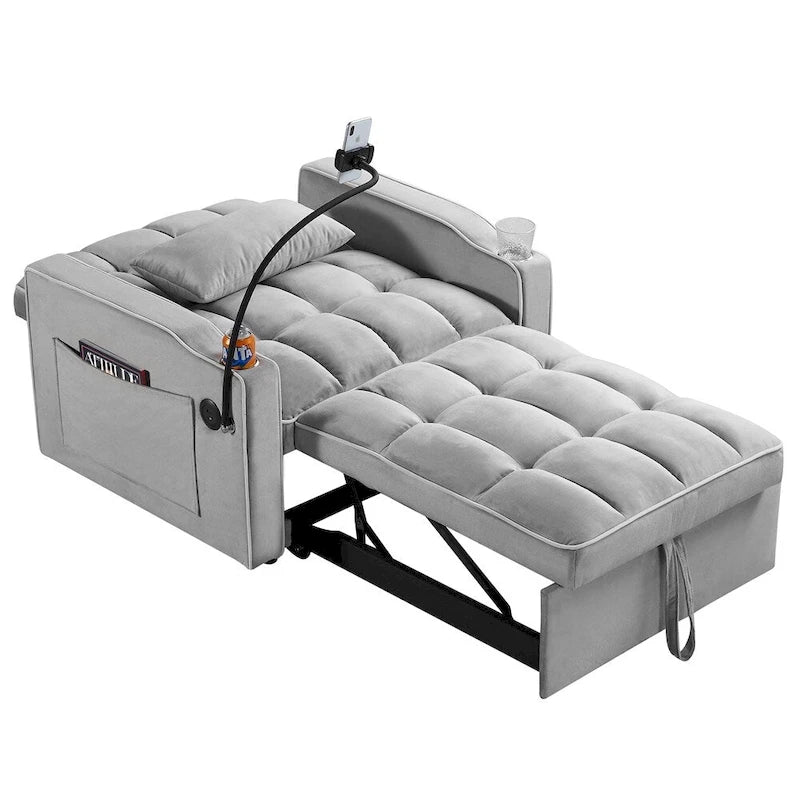 Convertible Sleeper Chair Sofa Bed Adjustable Pull Out Sleeper Chair