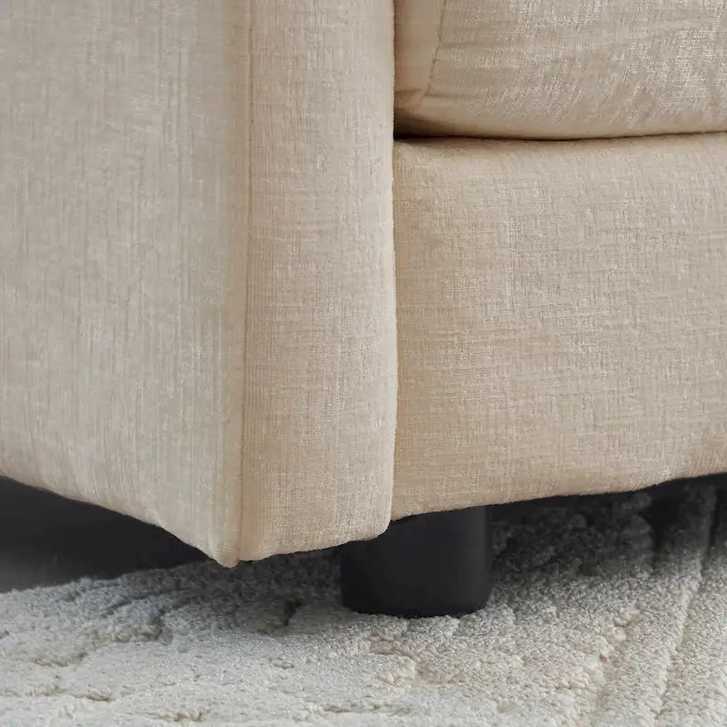 Poltrona moderna con pouf imbottito