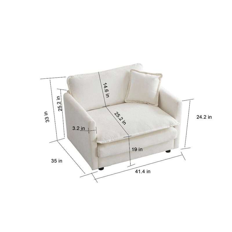 GDFStudio - Fiona Chenille Single Seat Sofa with Modular Flexibility and Plush Comfort
