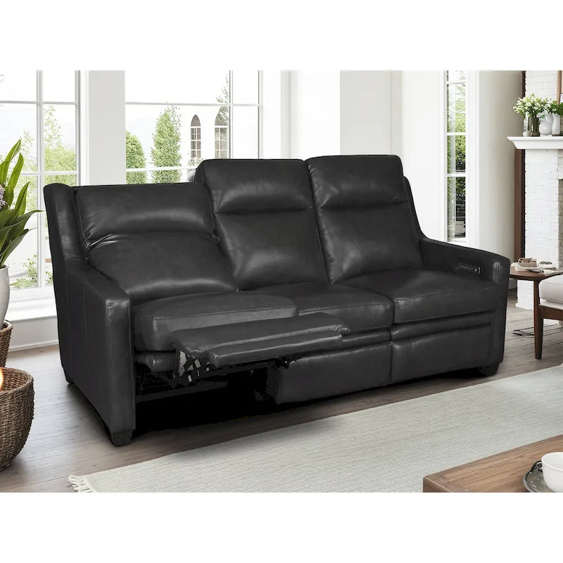 Bank van echt leer met relaxfunctie, 78 inch, drievoudige motor, zero-wall, 3 zitplaatsen, met USB- en USB-C-poort