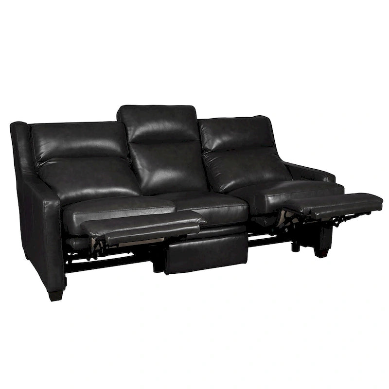 Divano Reclinabile in Vera Pelle 78, Divano a 3 Posti con Motore Triplo Zero-Wall e Porte USB&USB-C