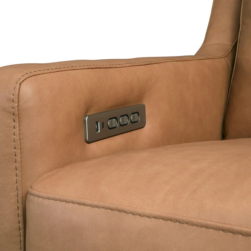 Divano Reclinabile in Vera Pelle 78, Divano a 3 Posti con Motore Triplo Zero-Wall e Porte USB&USB-C