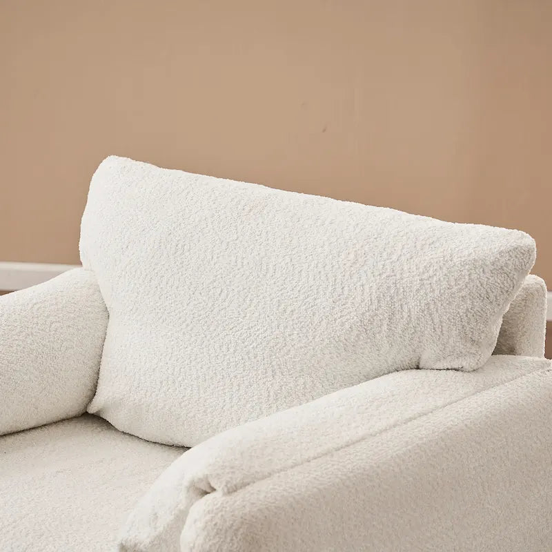 Poltrona Girevole da Salotto Monoposto - Poltrona Girevole a 360° con Tessuto Chenille e Cuscino ad Alta Resilienza