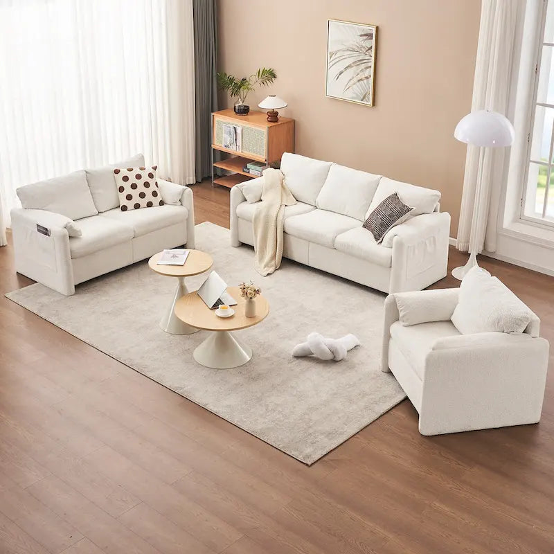 Poltrona Girevole da Salotto Monoposto - Poltrona Girevole a 360° con Tessuto Chenille e Cuscino ad Alta Resilienza