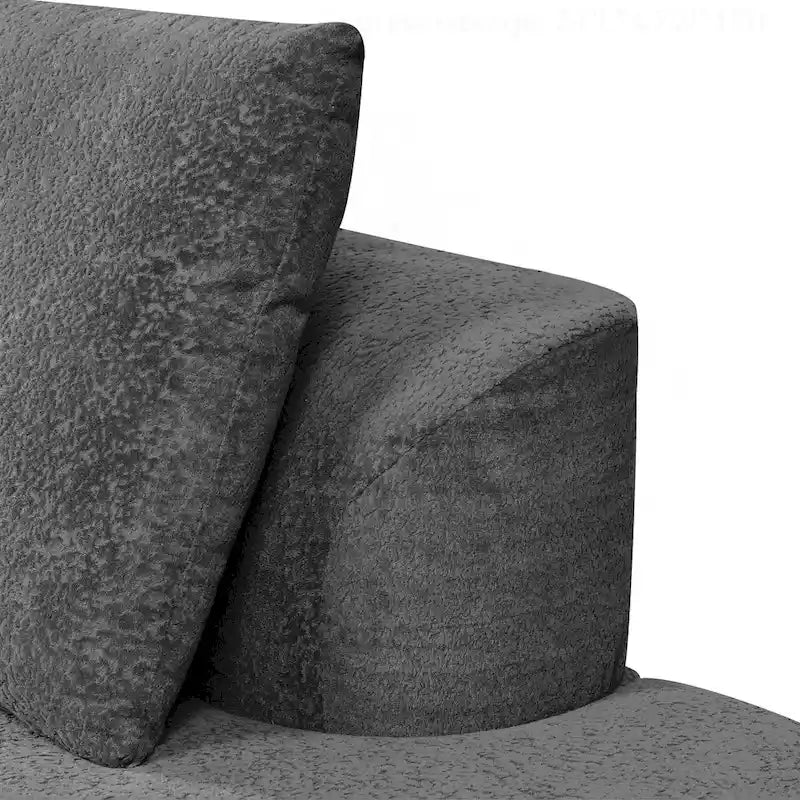 Divano componibile moderno e curvo con rivestimento di alta qualità e sedute spaziose
