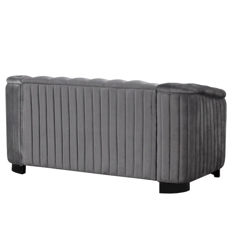 64.3 Velvet Upholstered Loveseat Sofa,Modern Loveseat Sofa with Thick Removable Seat Cushion,2-Person Loveseat Sofa Couch
