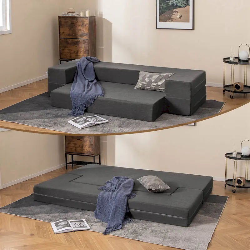 Costway Divano Letto Pieghevole 8 Pollici con Schiuma ad Alta Densità e Lavabile