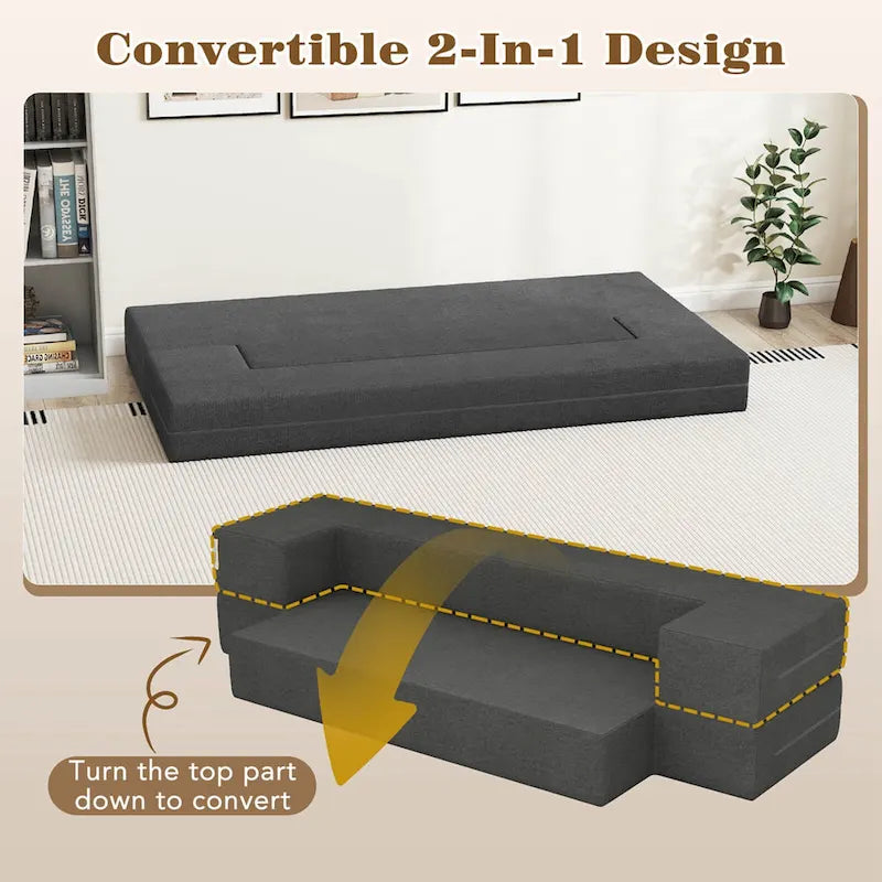 Costway Divano Letto Pieghevole 8 Pollici con Schiuma ad Alta Densità e Lavabile
