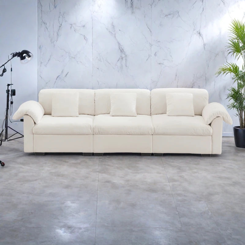 119 Samtsofa für 4 Personen mit Stauraum - flexibles Design und luxuriöser Komfort
