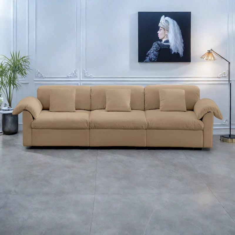 119 Samtsofa für 4 Personen mit Stauraum - flexibles Design und luxuriöser Komfort
