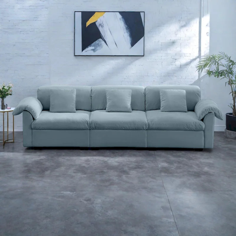 119 Samtsofa für 4 Personen mit Stauraum - flexibles Design und luxuriöser Komfort