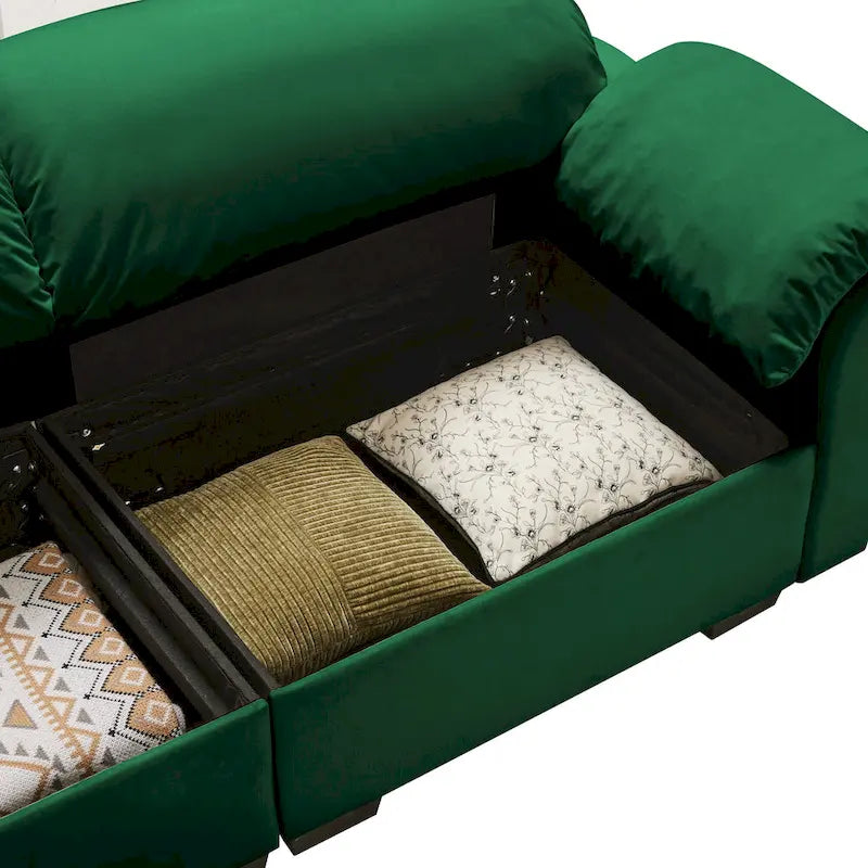 119 Velvet 4-Seater Sofa with Storage - Flexible Design And Luxurious Comfort
