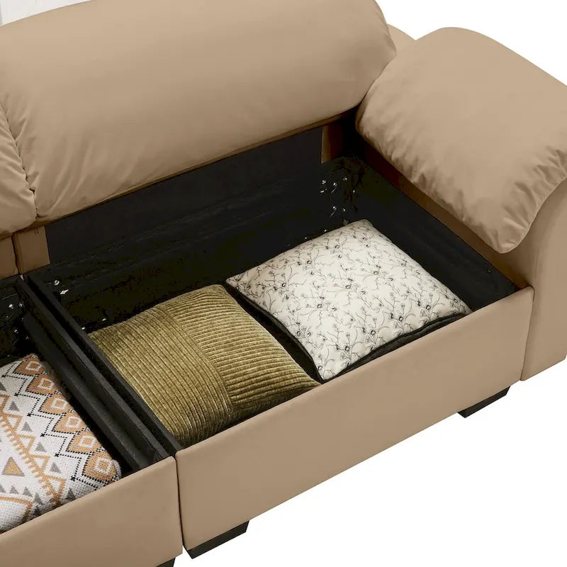 119 Velvet 4-Seater Sofa with Storage - Flexible Design And Luxurious Comfort