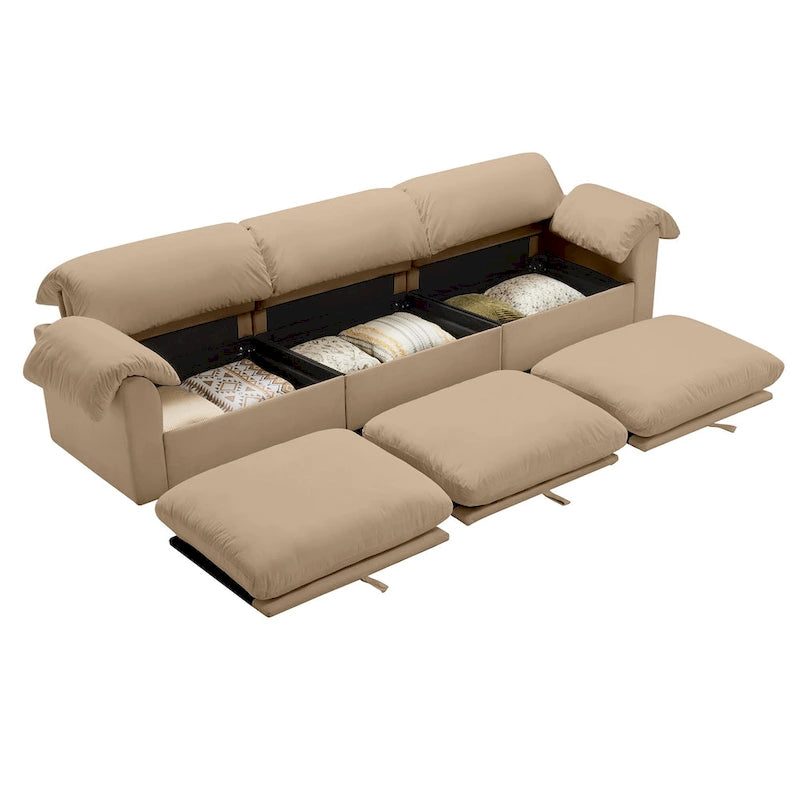 119 Velvet 4-Seater Sofa with Storage - Flexible Design And Luxurious Comfort