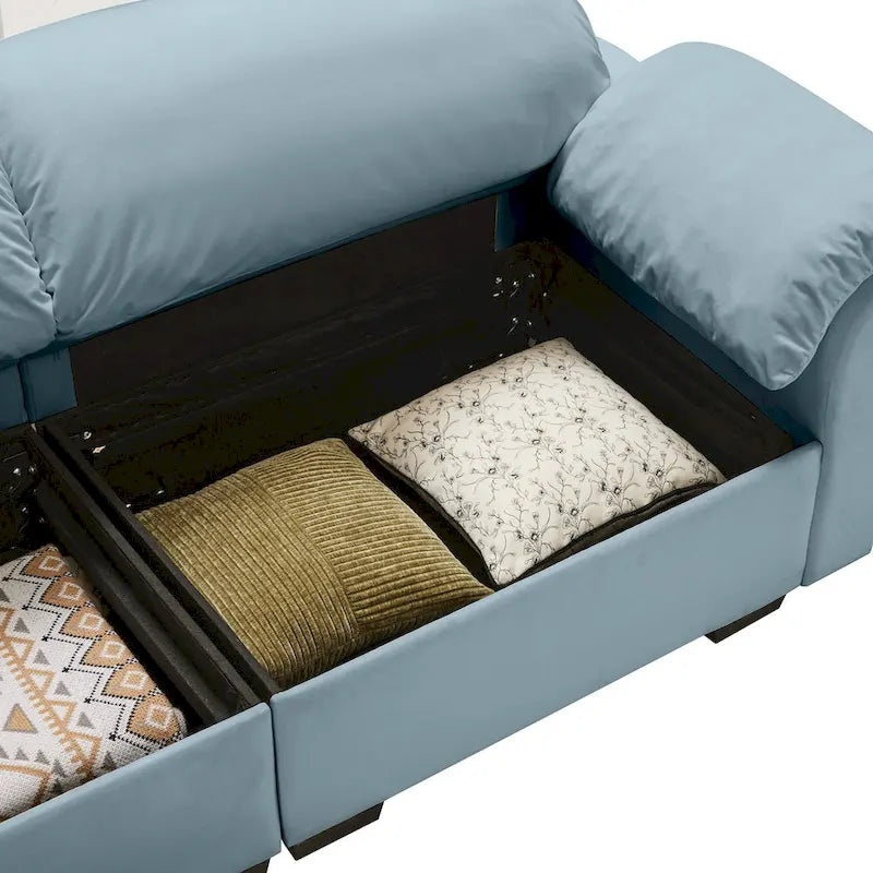 119 Velvet 4-Seater Sofa with Storage - Flexible Design And Luxurious Comfort