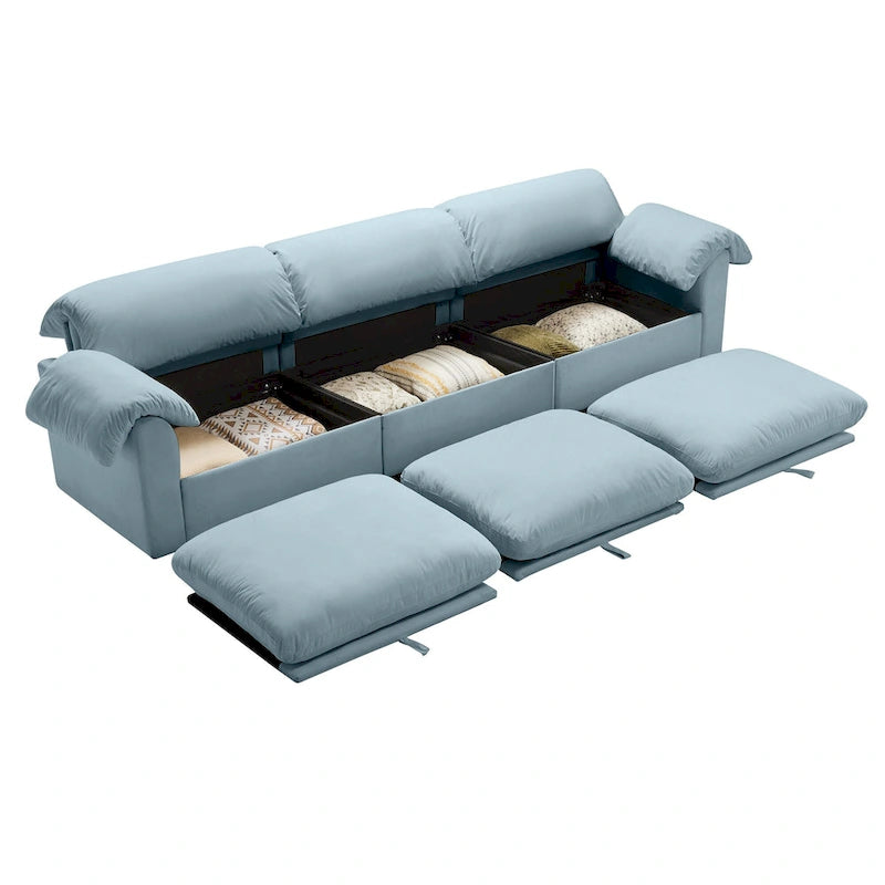 119 Velvet 4-Seater Sofa with Storage - Flexible Design And Luxurious Comfort