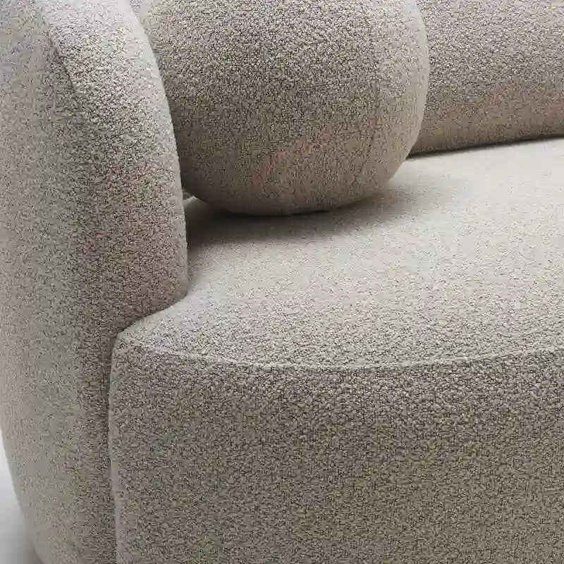 KINWELL Divano a 3 posti imbottito in Sherpa Bouclé, 85 W