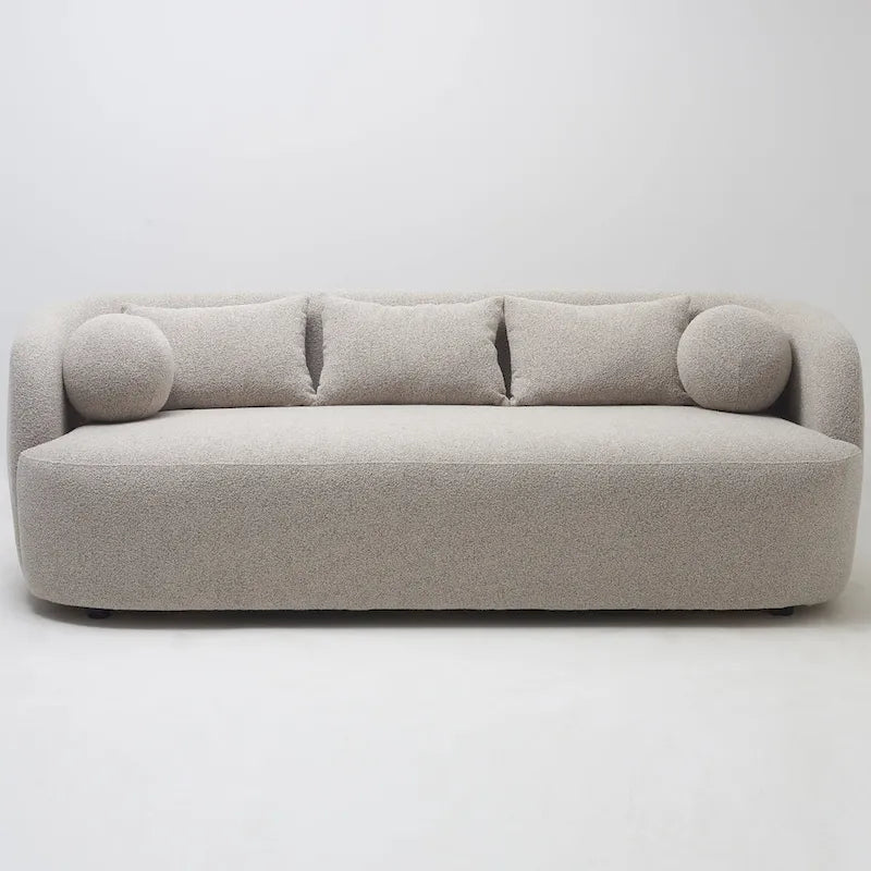 KINWELL Divano a 3 posti imbottito in Sherpa Bouclé, 85 W