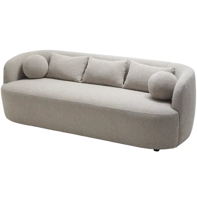 KINWELL Divano a 3 posti imbottito in Sherpa Bouclé, 85 W