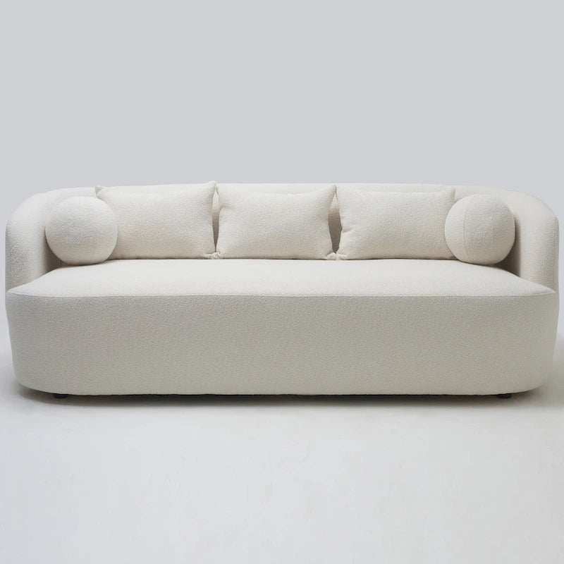 KINWELL Divano a 3 posti imbottito in Sherpa Bouclé, 85 W
