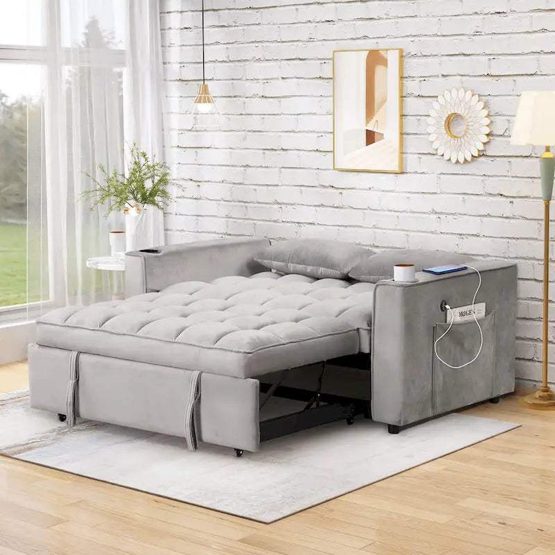 Divano letto multifunzionale Roomfitters 58 4-1 con portabicchieri e porta USB per soggiorno o appartamento