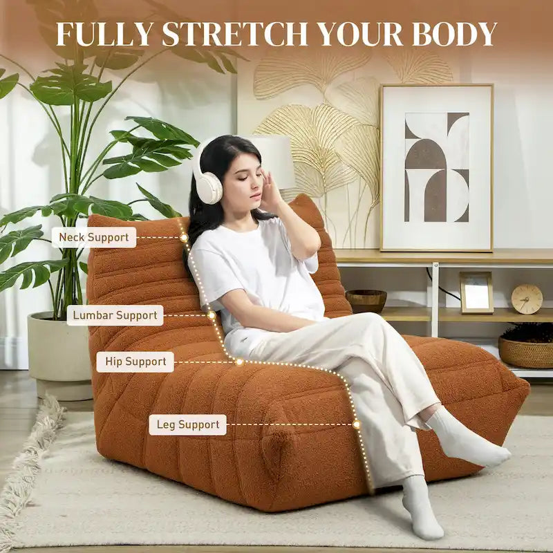 HOMCOM Bean Bag Chair for Adults, Giant Fireside Chair Lazy Sofa, Bean Bag Sofa with High Density Comfortable Foam