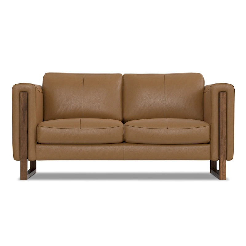 WYNDENHALL Hillcrest Modern, Contemporary 62 inch Wide Sofa in Genuine Leather