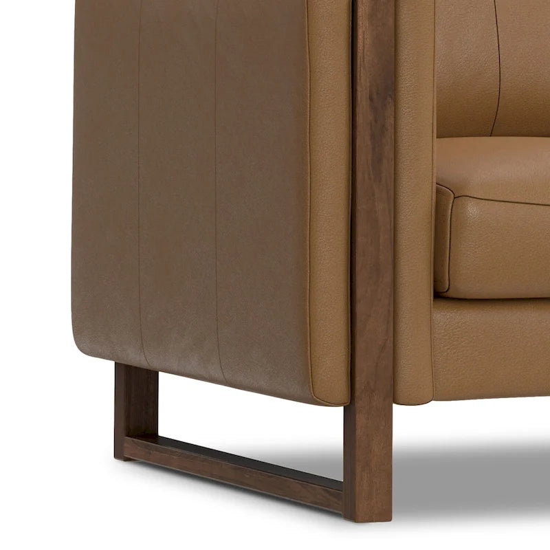 WYNDENHALL Hillcrest Modern, Contemporary 62 inch Wide Sofa in Genuine Leather