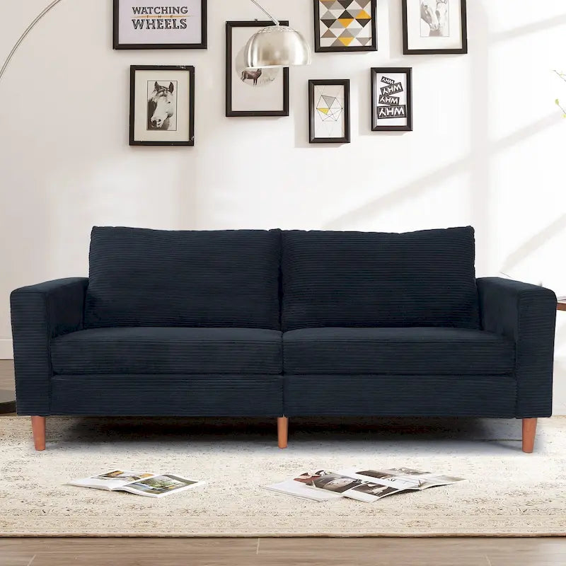 Modern Chenille Convertible Futon Sofa Bed, 82.68  Loveseat Sofa with Square Arm for Living Space