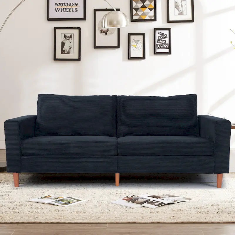 Modern Chenille Convertible Futon Sofa Bed, 82.68  Loveseat Sofa with Square Arm for Living Space