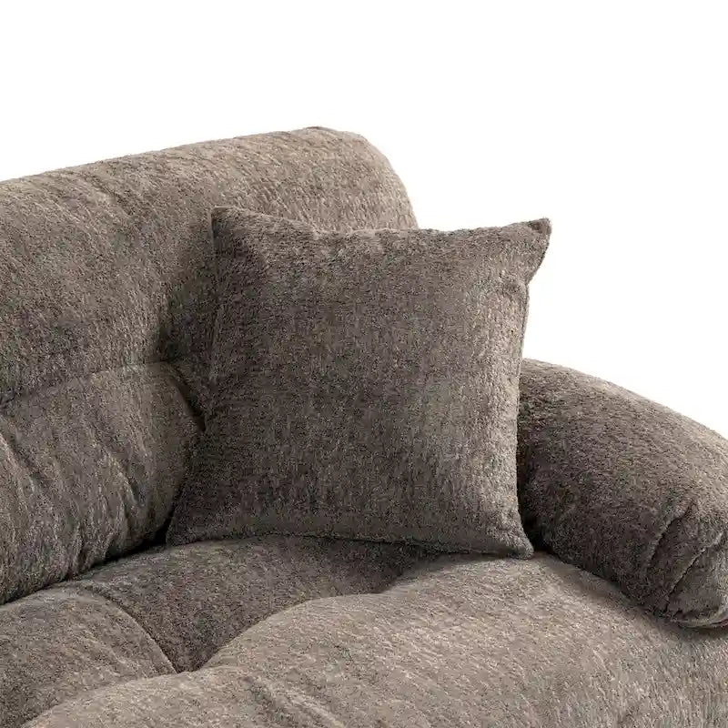 84 Upholstered 3-Seater Sofa with Memory Foam & Comfort Pillows