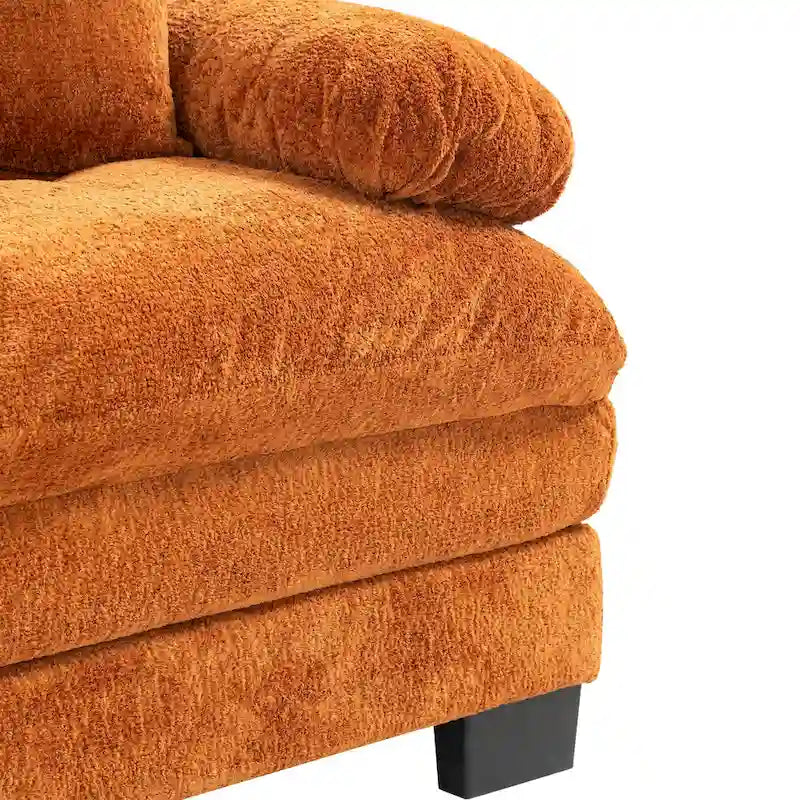 84 Upholstered 3-Seater Sofa with Memory Foam & Comfort Pillows