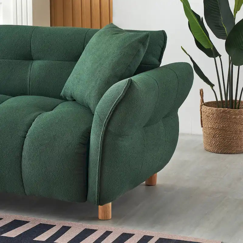 Teddy Upholstered 3-seater Sofa with Matching Pillows