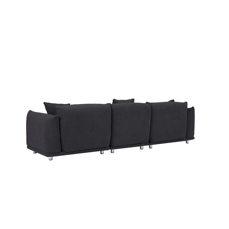 Modern 111 Oversized 3-seater Sofa with Metal Legs and Solid Wood Frame for Living Room