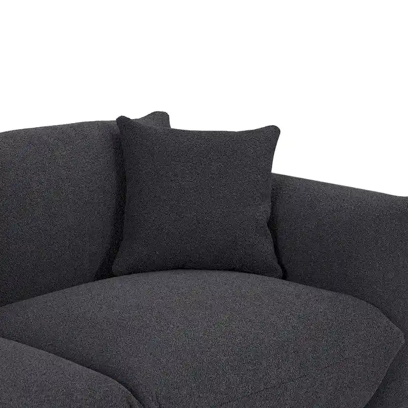 Modern 111 Oversized 3-seater Sofa with Metal Legs and Solid Wood Frame for Living Room